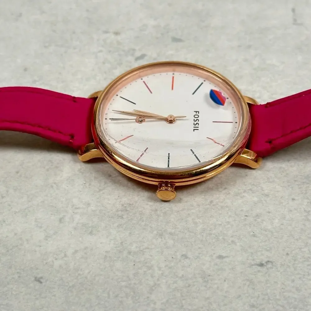 Fossil Watch 35mm Pink Limited Edition Jacqueline Rainbow Lips Date New Battery